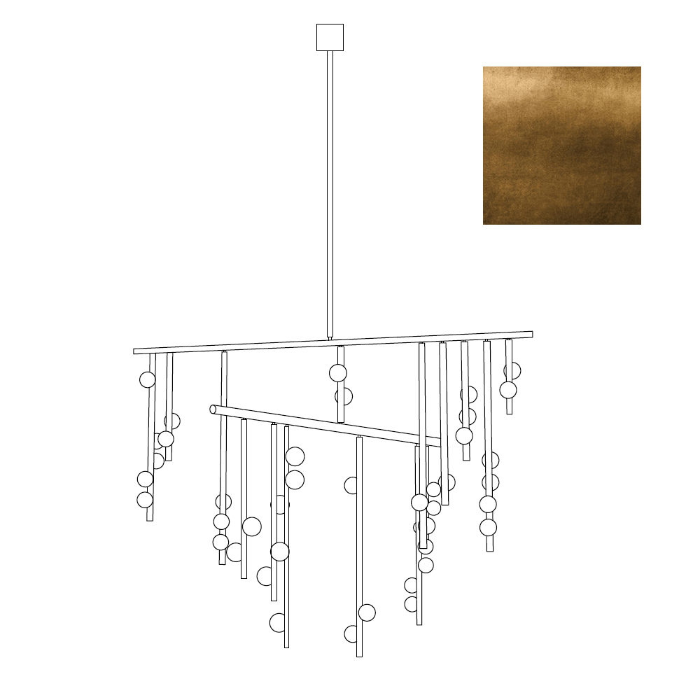 Eurzoris Chandelier Linéaire Géométrique en Laiton - Neutralighting