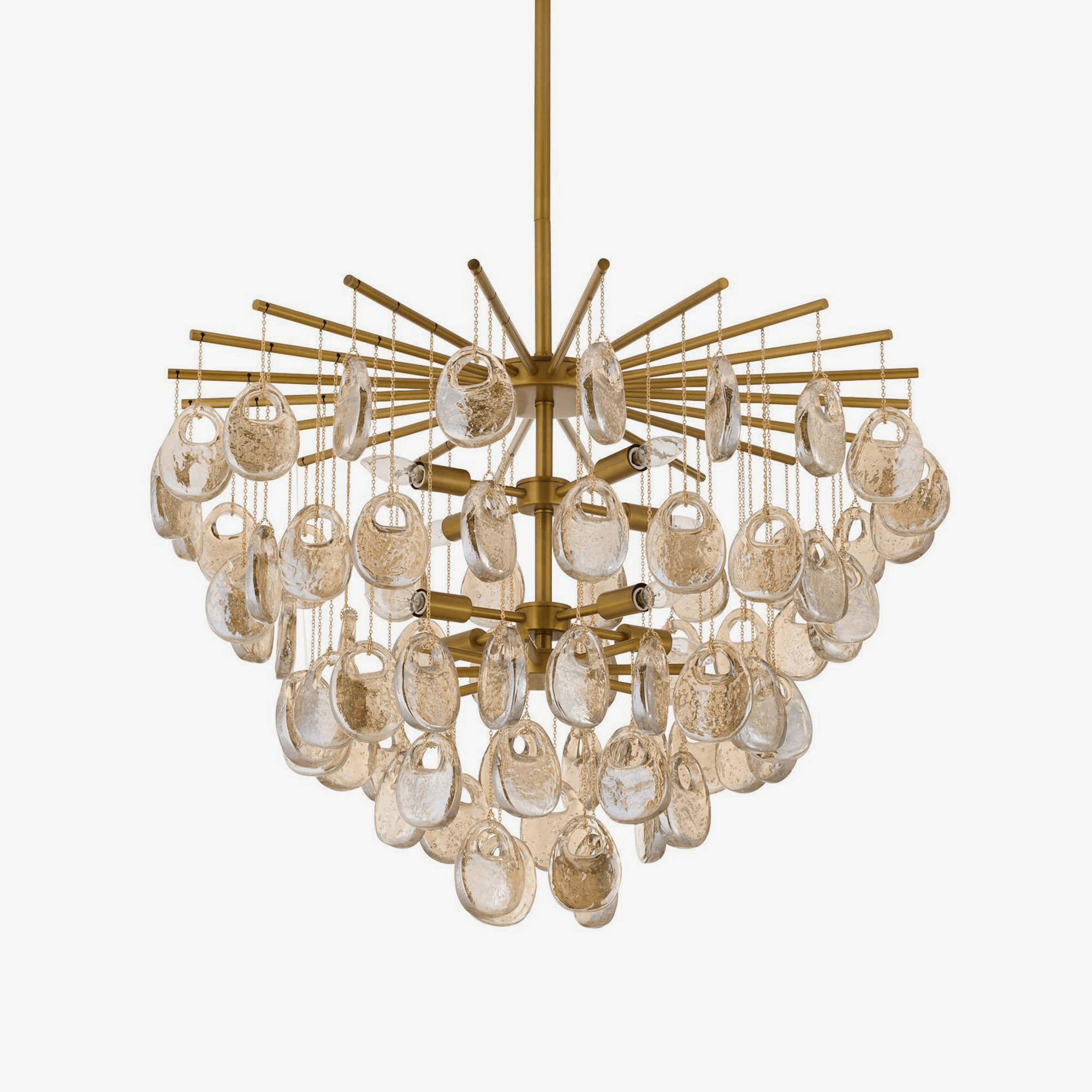 Aurora Chandelier à Gouttes en Verre Ambre Texturé - Neutralighting