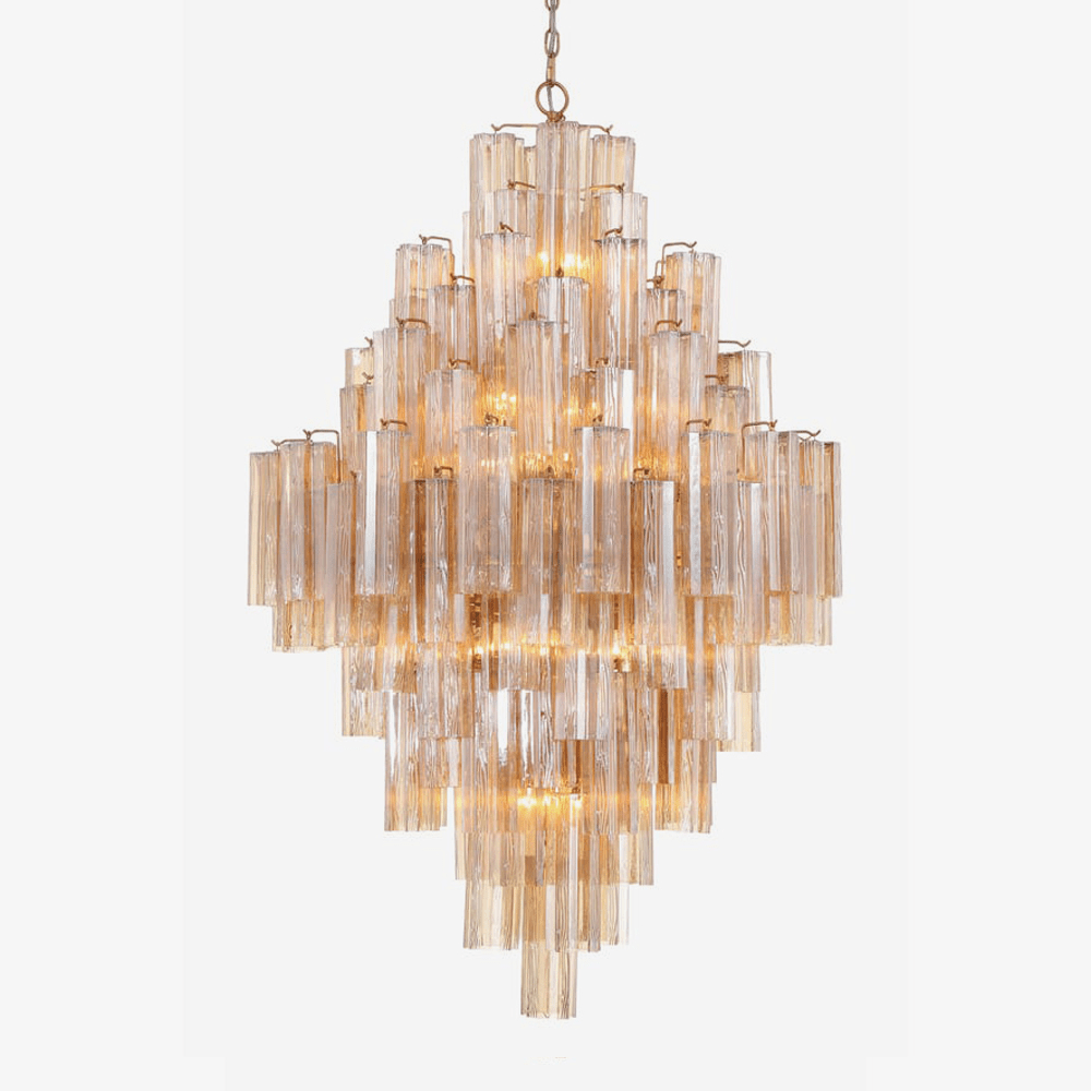 Aurora Chandelier en Tube de Verre Superposé Ambrer - Neutralighting