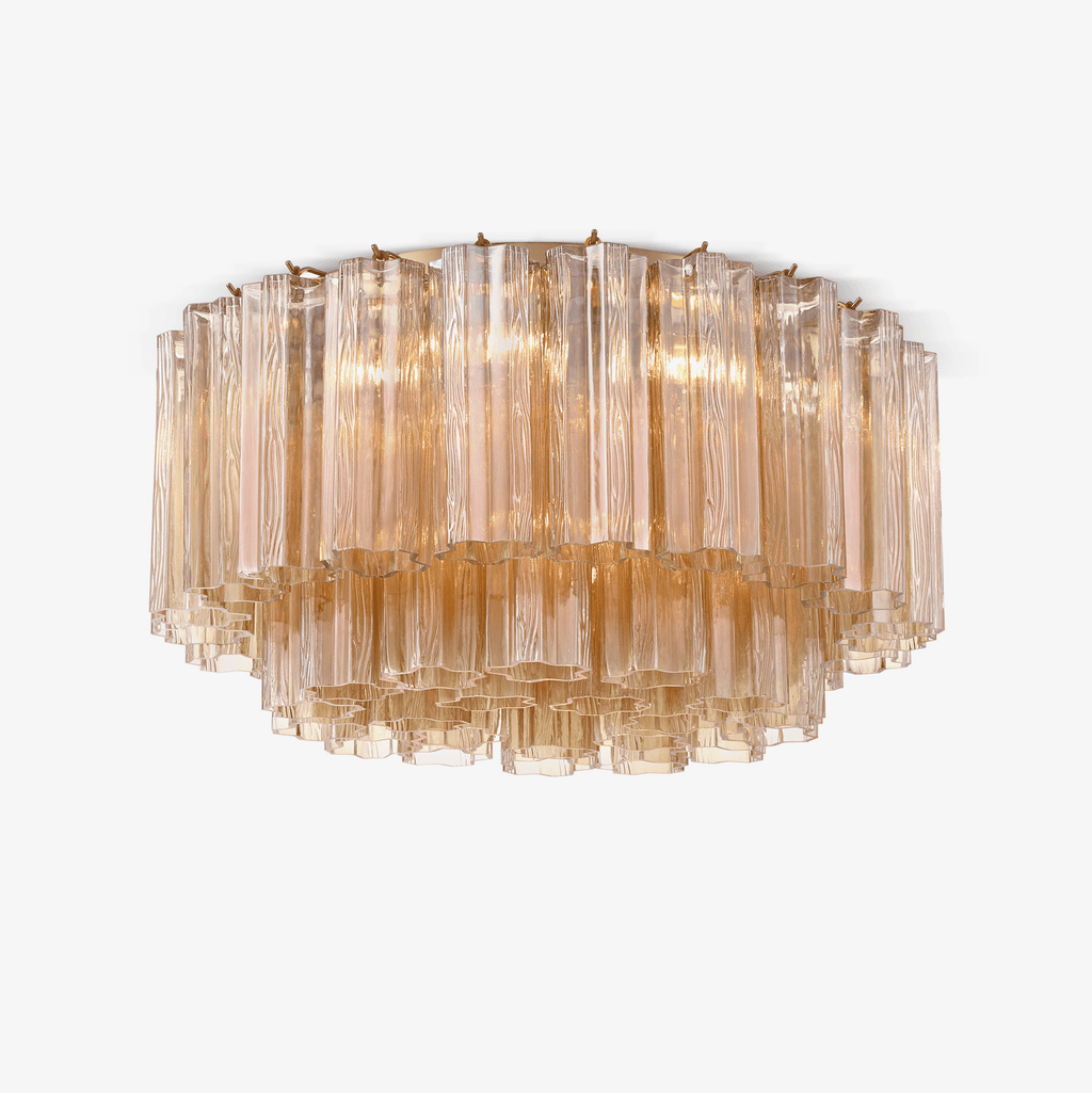 Aurora Plafonnier en Tube de Verre Superposé Ambre - Neutralighting