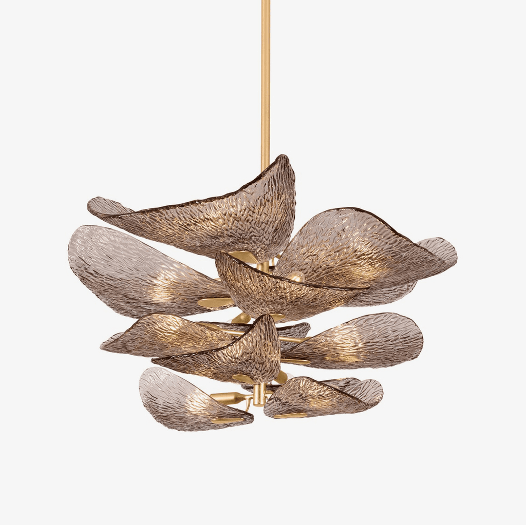 Aurora Chandelier en Verre Pétale Superposé Bronze - Neutralighting
