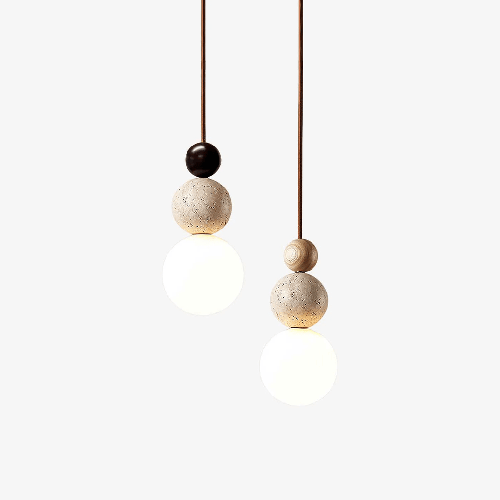 Ullaeia Sphère-Grappe Travertin Pendentif Lumière - Neutralighting