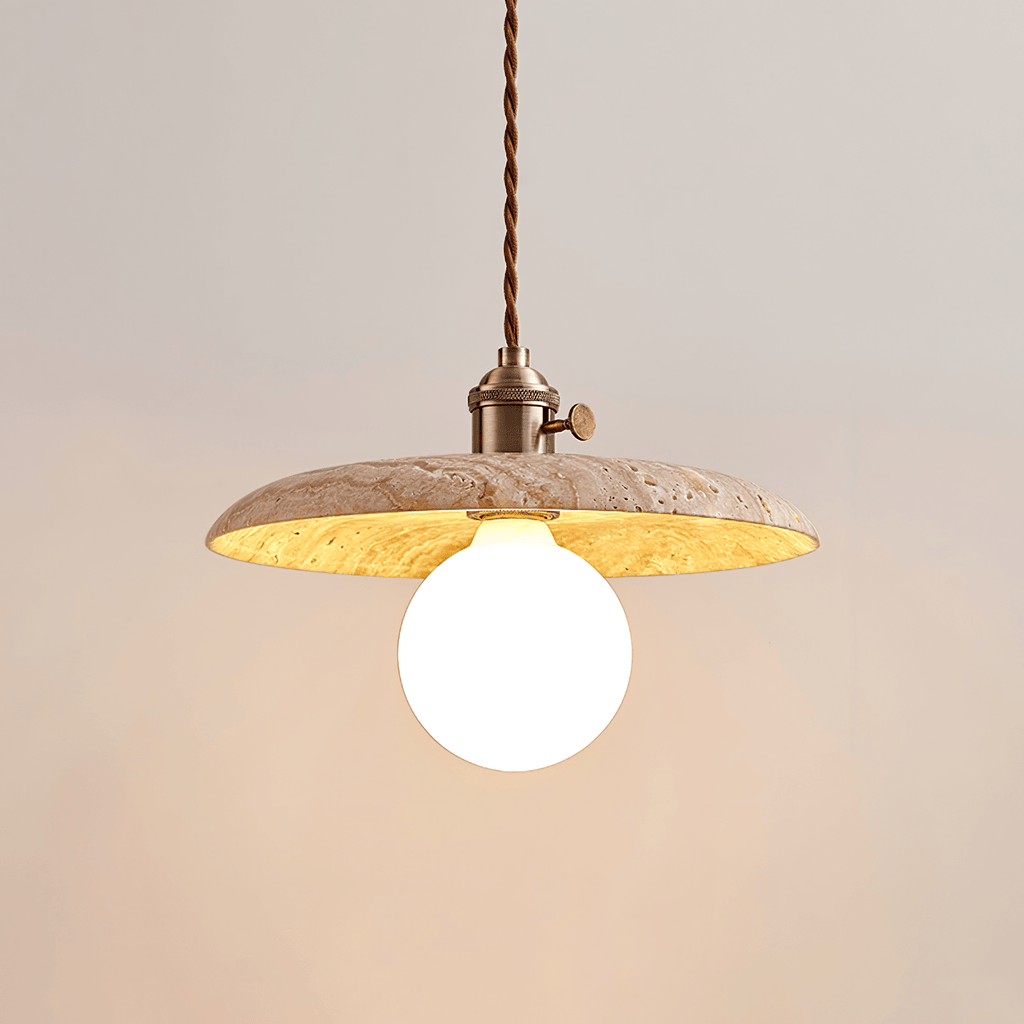 Nico Minimalist Travertine Pendant Light - Neutralighting