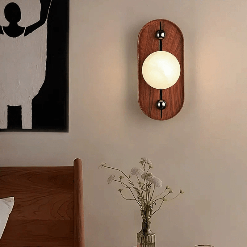 Orlin Alabaster Wood Wall Sconce - Neutralighting