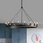 Silva Ronde Industrielle LED Suspension Noir Métal Chambre à coucher - Neutralighting