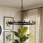 Silva Ronde Industrielle LED Suspension Noir Métal Chambre à coucher - Neutralighting