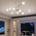 Valentina Lustre Bauhaus Nordique Argent Métal Verre Salon - Neutralighting