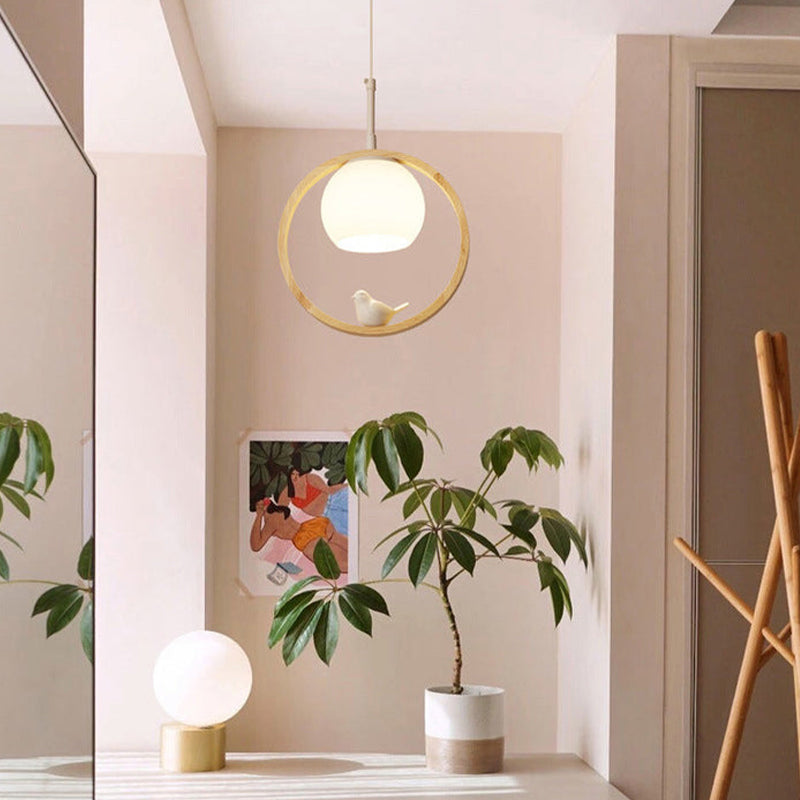 Alixor Suspension Rond Nordique. Bois/Métal. Bois. Chambre - Neutralighting