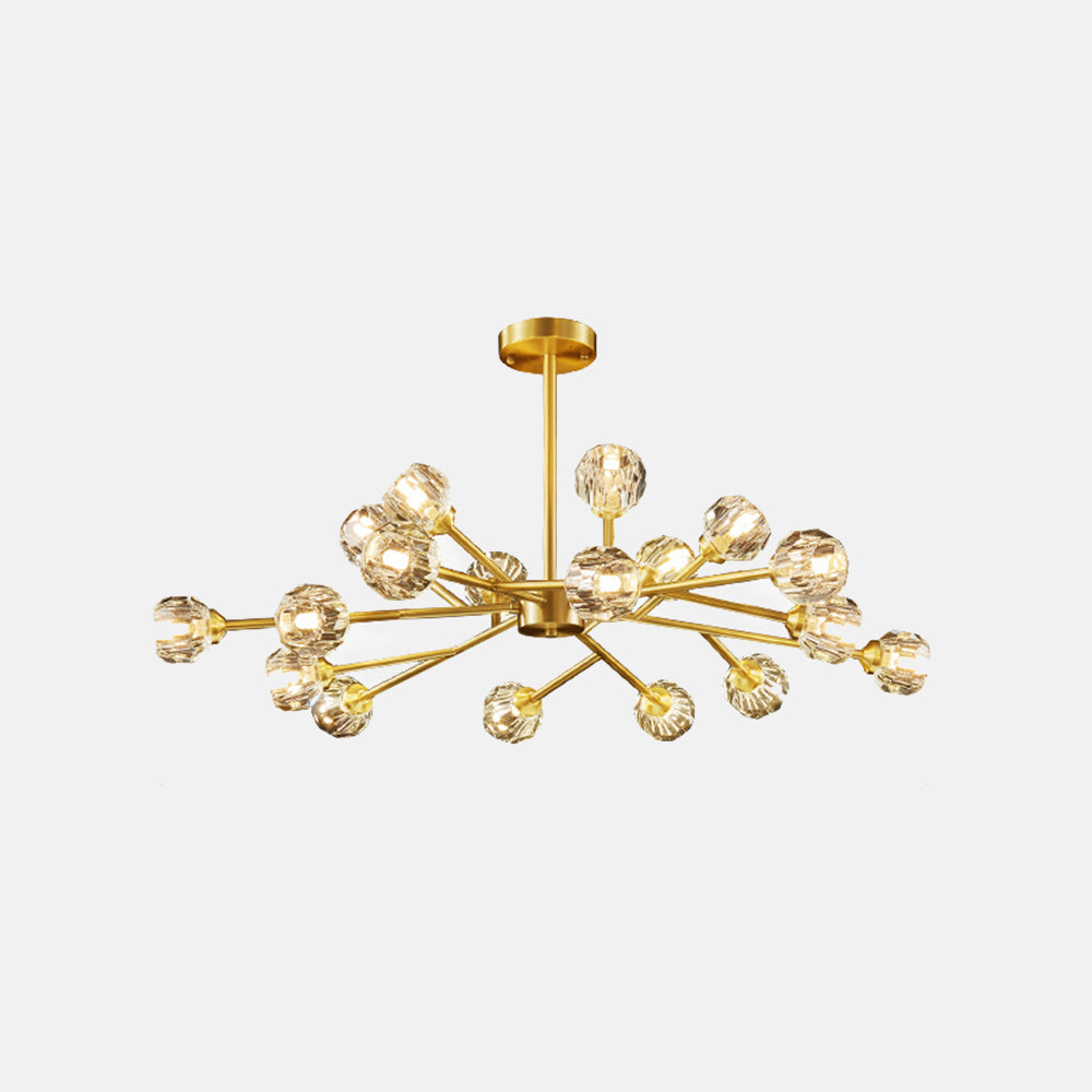 Valentina Luminaires Suspensions Multi Balle Moderne Cuivre/Cristal Noir/Doré Salon/Salle à Manger - Neutralighting