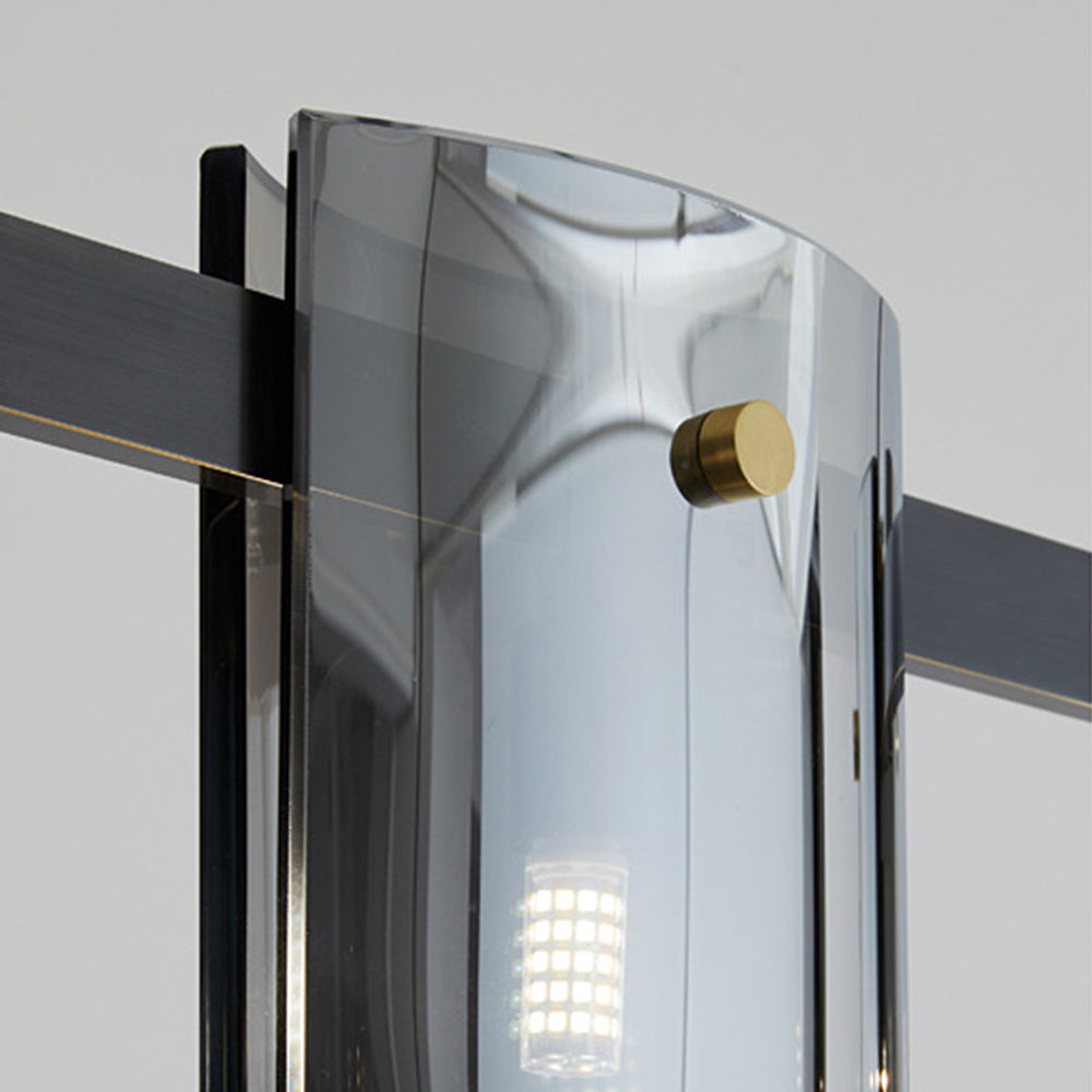 Arisha Suspension Cylindre Nordique, Cuivre/Verre, Noir/Or, Bar/Cuisine - Neutralighting