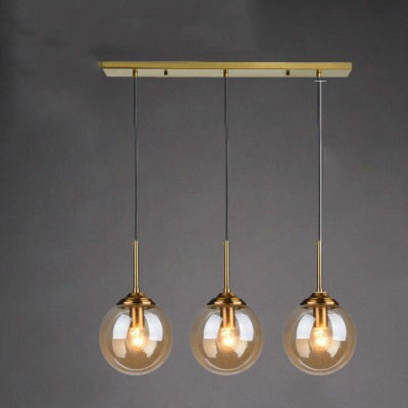 Narell Luminaires Suspension Verre Transparent Ambre - Neutralighting