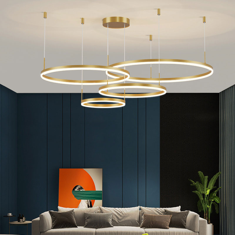 Remi Suspension Anneau Moderne Métal Noir/Doré/Café Salon - Neutralighting