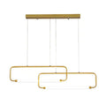 Arisha Suspension Luminaires Rectangulaire LED, Métal, Noir/Or, Salle à Manger - Neutralighting