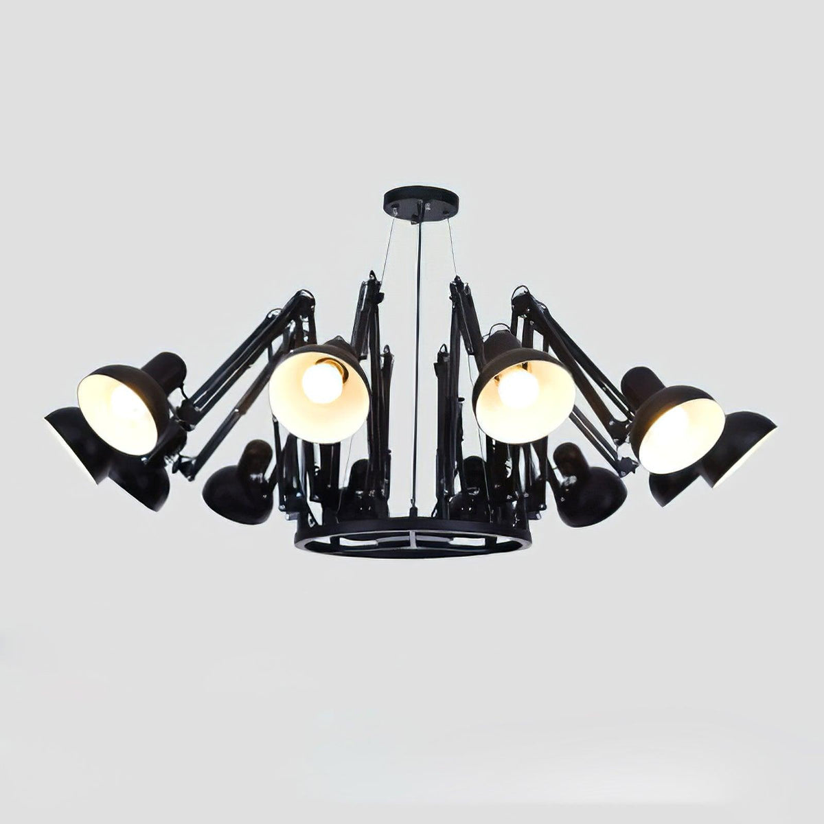 Lustra Chandelier Noir à Bras Multiples Ajustables - Neutralighting