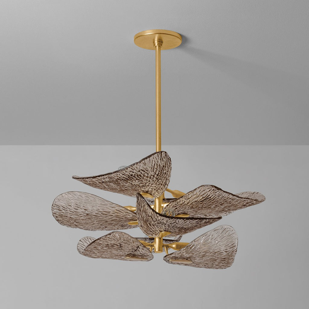 Aurora Chandelier en Verre Pétale Superposé Bronze - Neutralighting