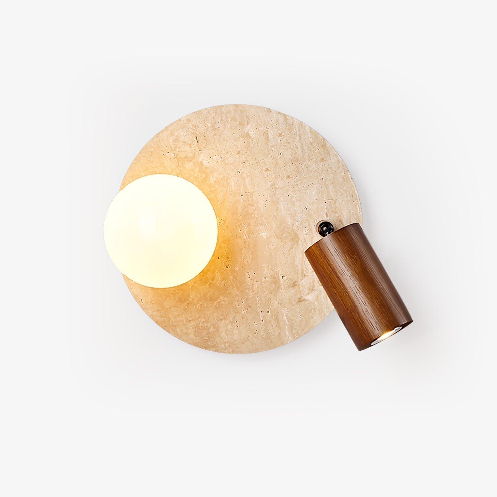 Armara Applique Murale Industrielle en Disque de Travertin - Neutralighting