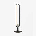 Lampe à poser design à LED avec anneau métal noir Loft