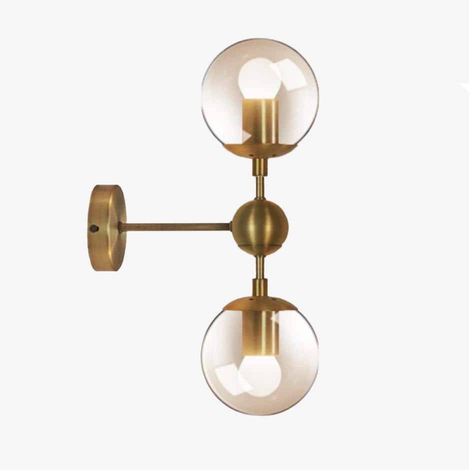 Applique murale — Dorée en boule (une ou deux lampes)