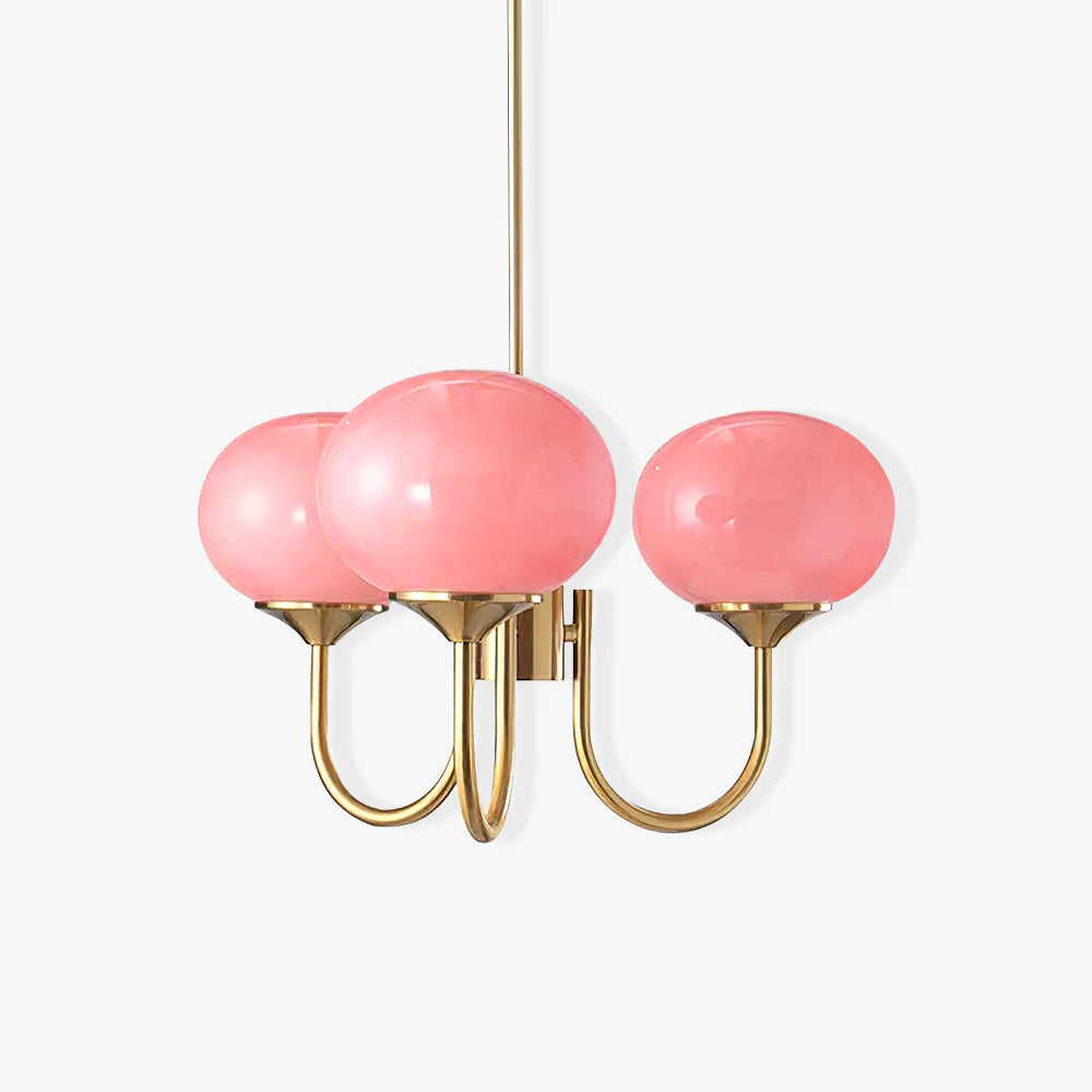 Lustra Chandelier Globe en Verre Rose Doré - Neutralighting