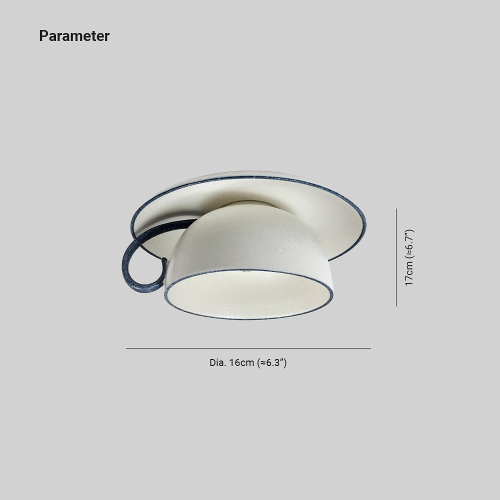 Arisha Moderne Glacage Tasse Céramique Plafonnier Chambre à Coucher - Neutralighting