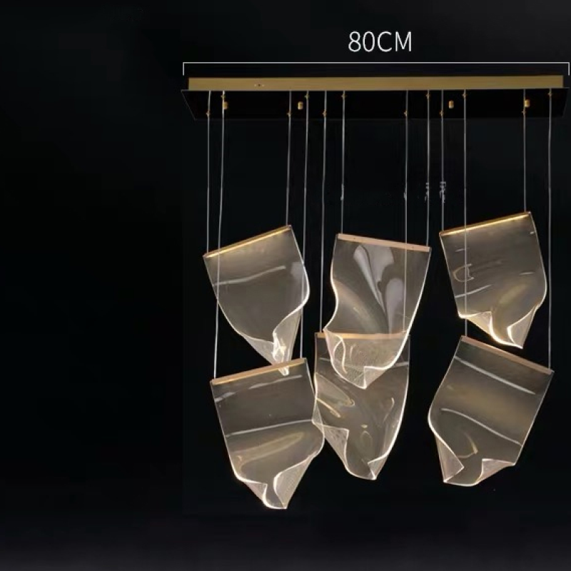 Kristy Suspension Carrée Contemporaine Métal/Acrylique Doré Salon/Escalier - Neutralighting