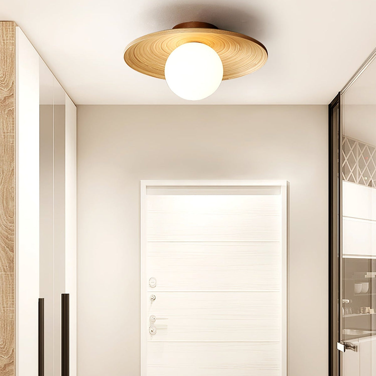 Lustra Plafonnier Soluna Bois Orbital - Neutralighting