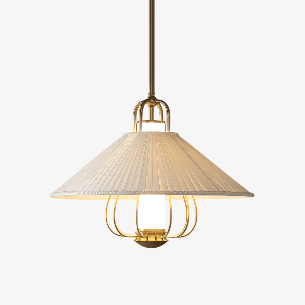 Lustra Suspension en Tissu Doré LED pour Salle à Manger - Neutralighting