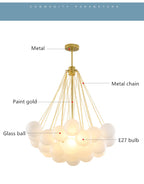 Valentina Lustre Globe Modenre, Fer/Verre, Noir/Blanc, Salon - Neutralighting