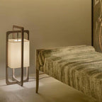 Muto Lampadaire Rectangulaire Moderne, Bois/Tissu, Bois, Salon - Neutralighting