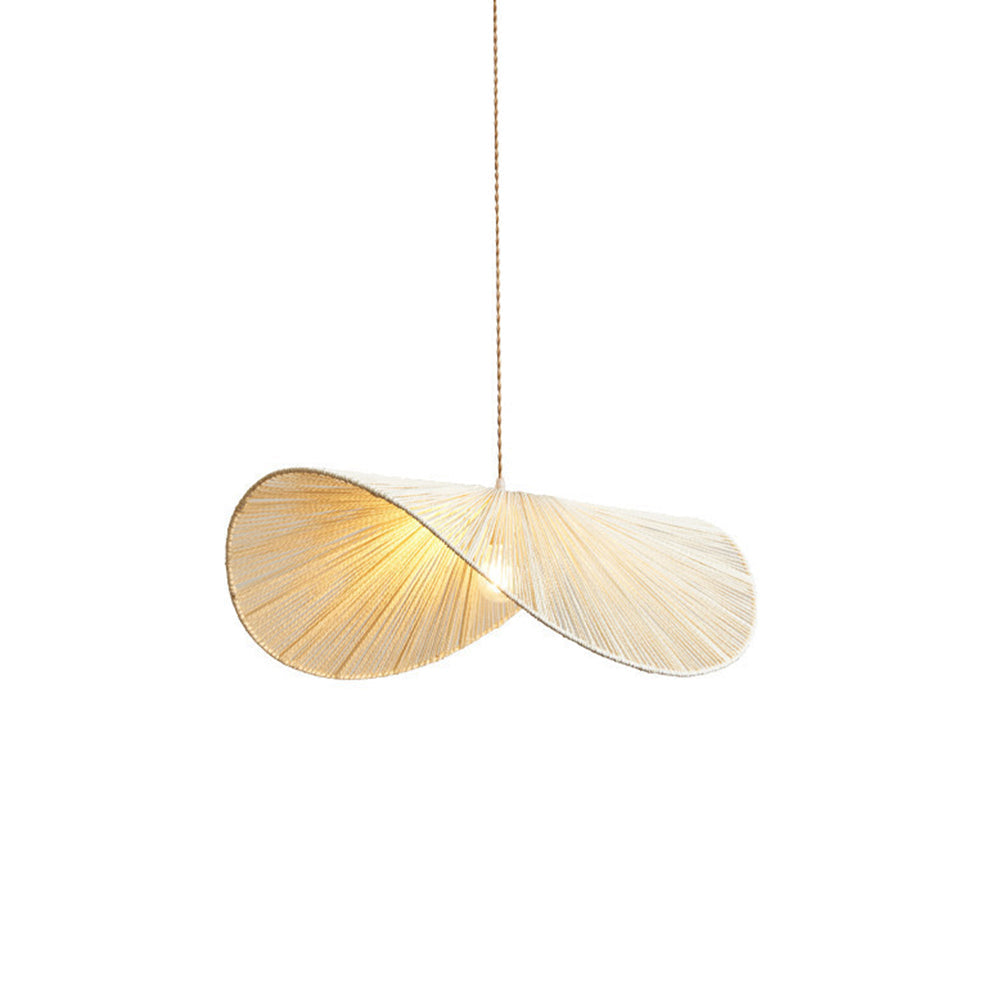 Ritta Twine Suspension Ronde Naturelle, Métal/Rotin, Marron/Beige, Cuisine/Bureau - Neutralighting