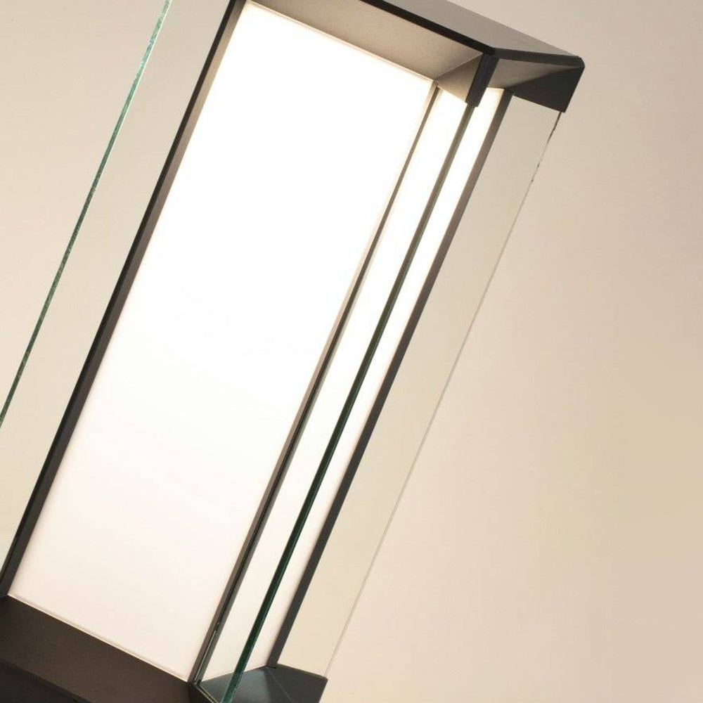 Ray Borne Extérieure Rectangulaire Moderne, Métal/Verre, Blanc/Noir, Cour - Neutralighting
