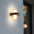 Ray Applique Murale Cylindrique Moderne, Métal/Verre, Noir, Jardin/Cour - Neutralighting