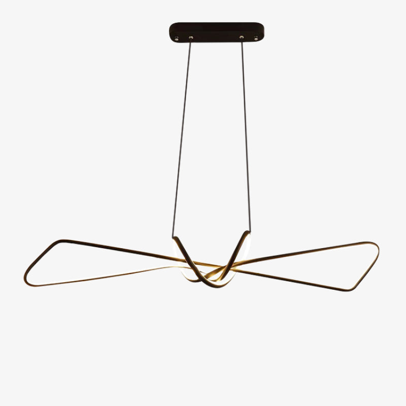 Arisha Suspension Minimalist Geometric Adjustable, Métal, Noir/Or, Salle à Manger - Neutralighting