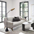 Mira Lampadaire Triangulaire Moderne, Marbre/Métal, Brun, Salon - Neutralighting