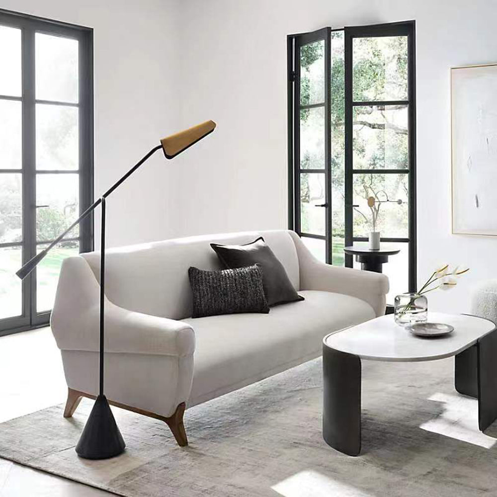 Mira Lampadaire Triangulaire Moderne, Marbre/Métal, Brun, Salon - Neutralighting