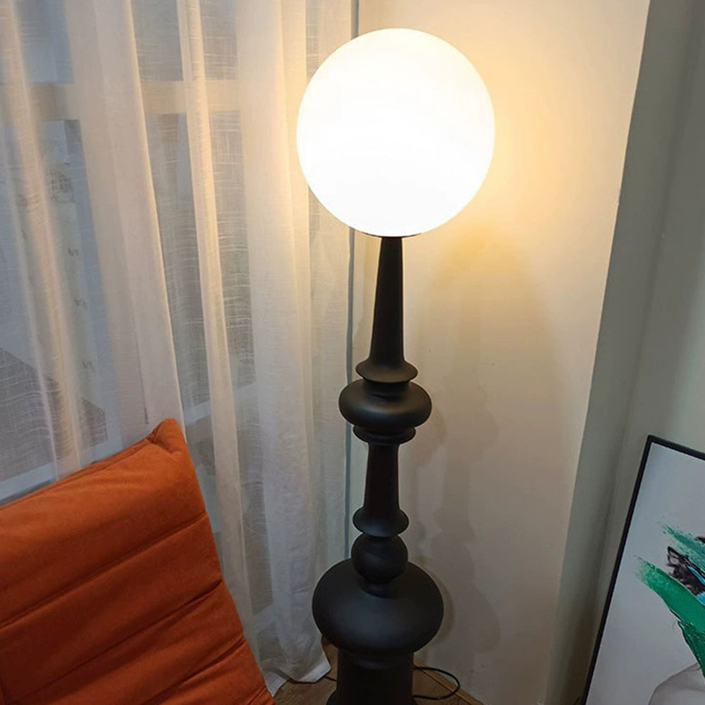 Mira Design Intérieur Lampadaire Colonne Vintage Résine/Verre Noir Salon/Chambre - Neutralighting