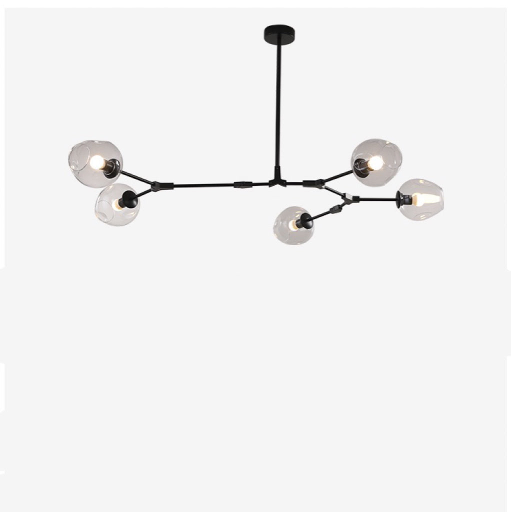 Kirae Suspension Nordique. Verre. Noir/Or. Salon - Neutralighting