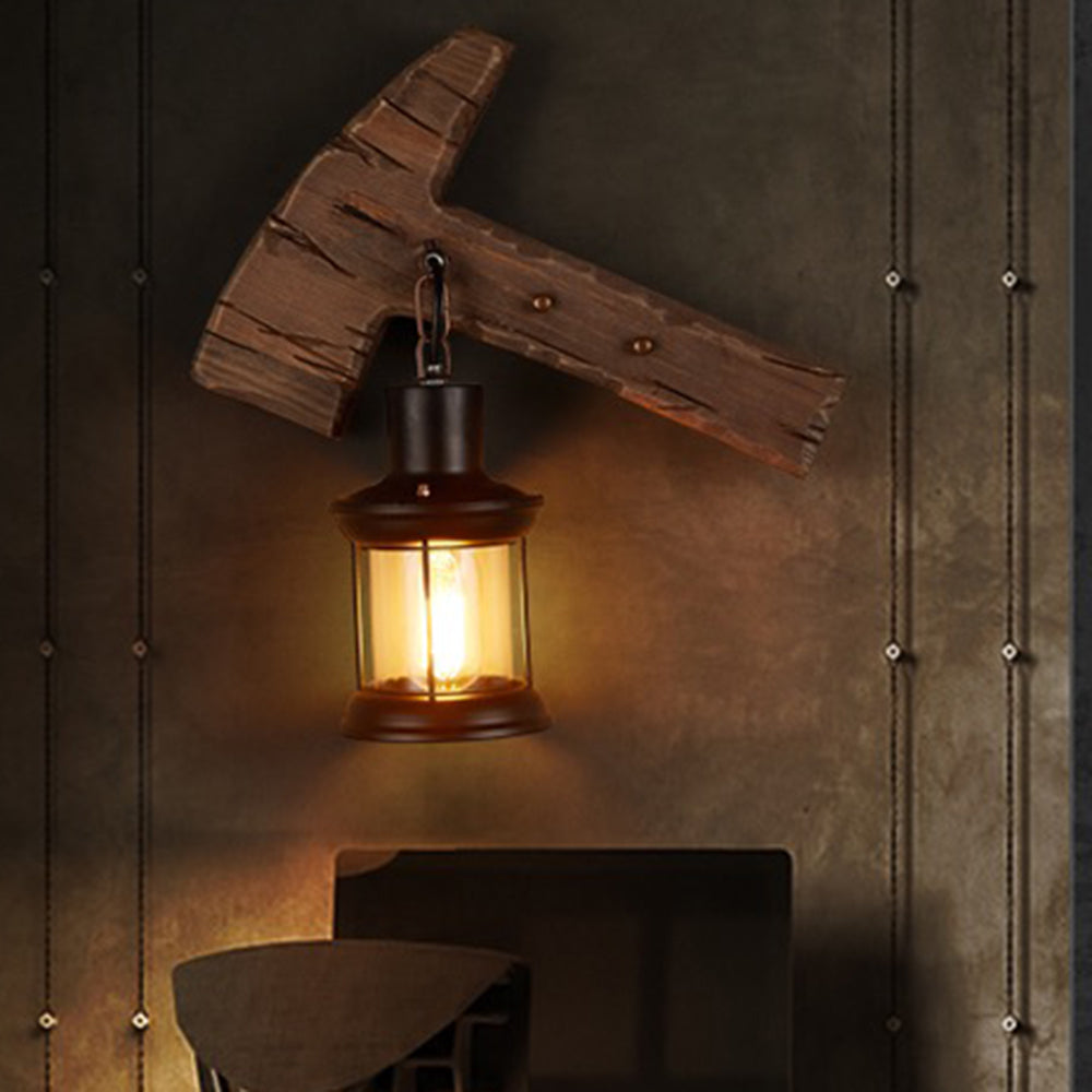 Epoch Applique Murale en Forme de Marteau, Bois et Métal, 30x40CM - Neutralighting
