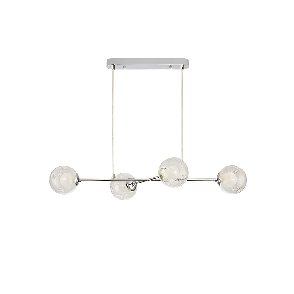 Valentina Lustre Bauhaus Nordique Argent Métal Verre Salon - Neutralighting