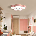 Aria Plafonnier Nuage Moderne, Acrylique/Bois, Blanc/Vert/Rose, Chambre - Neutralighting