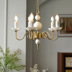Silva Vintage LED Bougie Lustre Brasse à Céramique Salon - Neutralighting