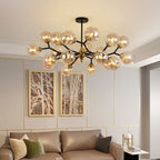 Valentina Lustre Art Deco Design Luminaires Suspensions Métal/Verre Ambre Chambre à Coucher/Salon - Neutralighting