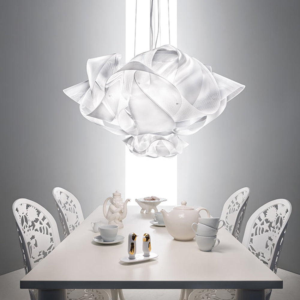 Arisha Suspension Fleur Simple, PVC, Blanc, Salon - Neutralighting