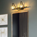 Kristy Applique Murale Miroir Bol Vintage, Métal/Cristal, Noir, Salle de Bain - Neutralighting