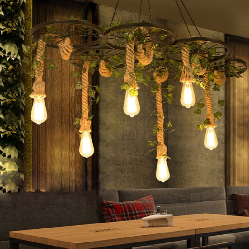 Arisha Industriel LED Lustre Noir Métal Saule Bar/Salon - Neutralighting