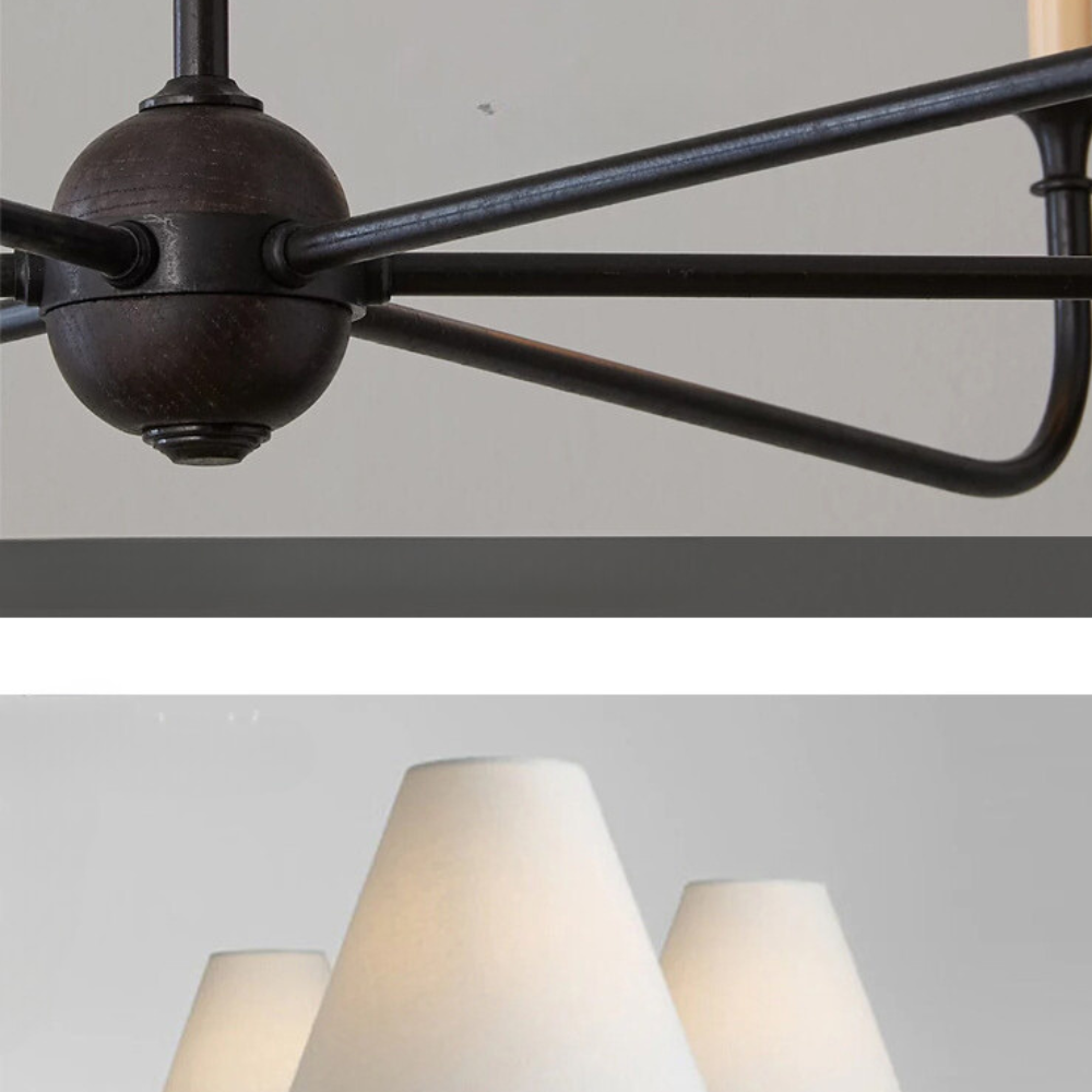 Silva Lustre Orientable Vintage, Métal/Acrylique, Noir/Blanc/Laiton, Salon - Neutralighting
