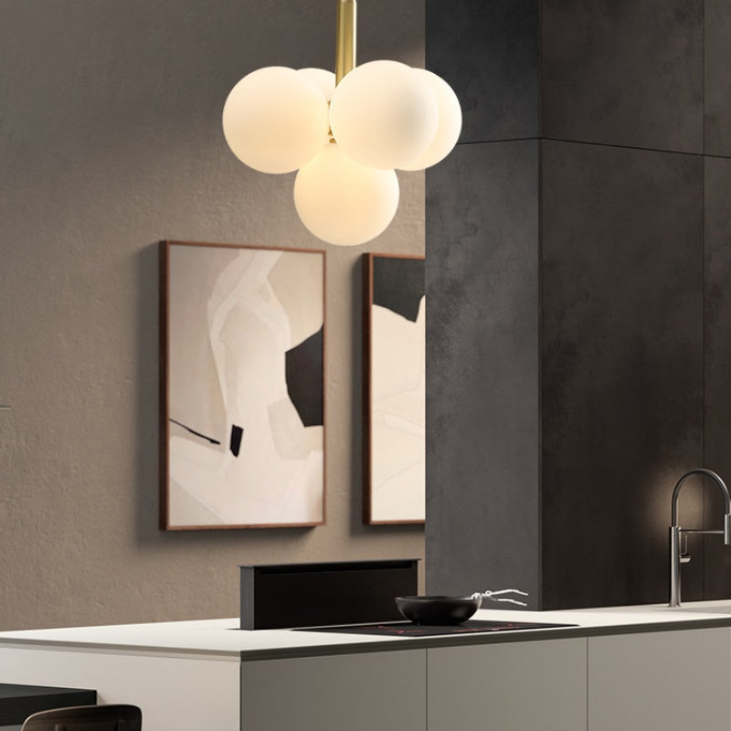 Valentina Nordique LED Lustre Cuivre Verre Salon/Chambre À Coucher - Neutralighting