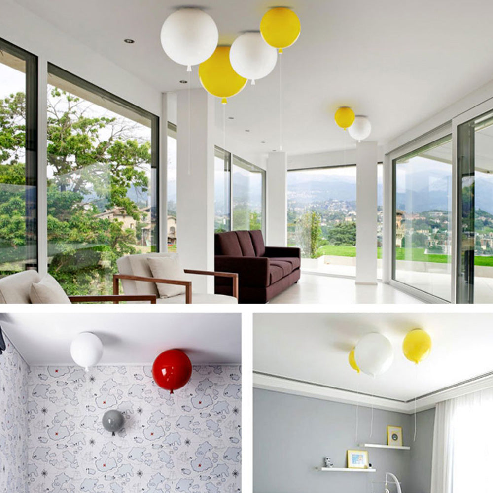 Aria Plafonnier Ballon Moderne, Accylique, Blanc/Jaune/Orange/Rouge/Rose, Chambre - Neutralighting