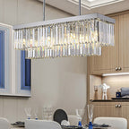 Kristy Design Luminaires Suspensions Rectangulaire Contemporain Métal/Cristal Blanc Salle à Manger/Salon - Neutralighting