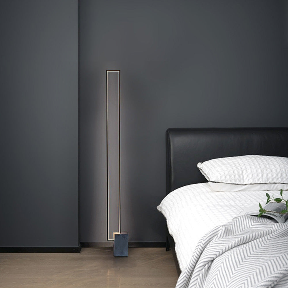 Ray Design Lampadaire Rectangulaire Simple Métal Noir Salon/Chambre à Coucher - Neutralighting